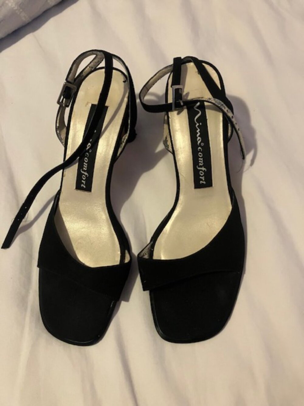 Black dressy sandals high heel size 7.5 Narrow